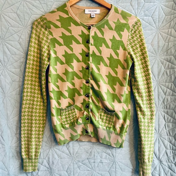 Funky houndstooth Isaac Mizrahi sweater - Picture 3 of 8